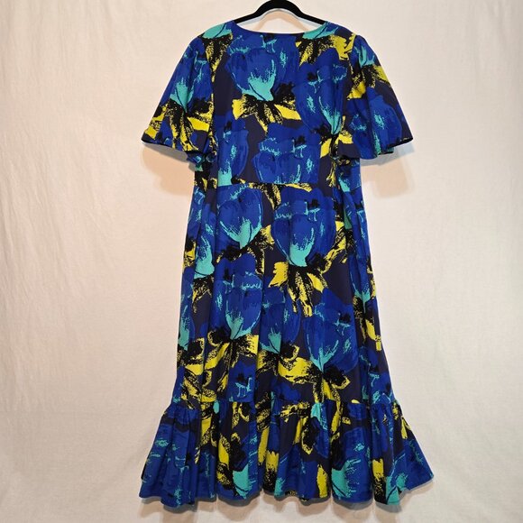 CHRISTOPHER JOHN ROGERS Blue Printed Puff Tired Dress Size 24W/26W New NO Tags! - Picture 4 of 16